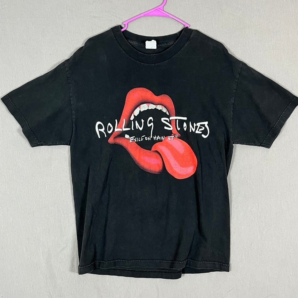 Alstyle T-Shirt Mens L Rolling Stones Exile on Main St Black Graphic Tee EUC